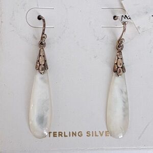 Sterling Silver White Mother-of-Pearl Teardrop Earrings